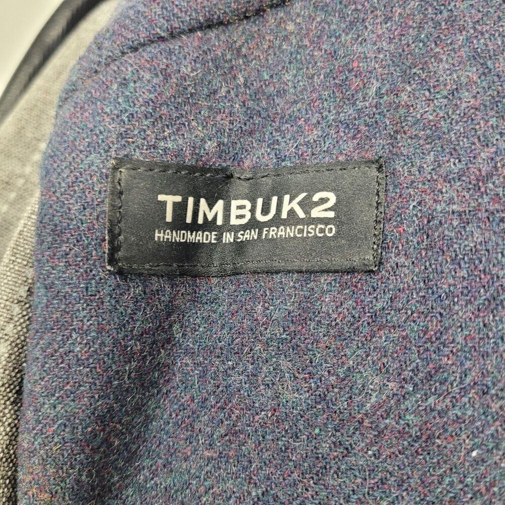 Timbuk2 CUSTOM Alcatraz Blue Gray Brwn Leather Laptop Backpack HANDMADE SAN FRAN - Picture 4 of 16